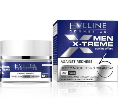 EVELINE MEN X-TREME denní a noční hluboce hydratační krém proti zarudnutí 6v1 s chladícím efektem 50 ml, EVELINE, MEN, X-TREME, denní, noční, hluboce, hydratační, krém, proti, zarudnutí, 6v1, s chladícím, efektem, 50, ml